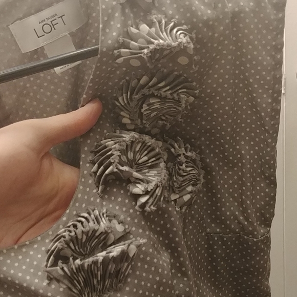 Grey white dot ann taylor loft dress - Picture 4 of 5